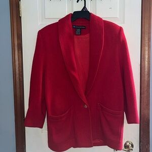 VTG-I.B.diffusion-M-red-lambswool and rabbit hair blend-cardigan sweater/jacket.